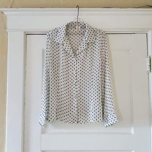 Secrets in Lace Sheer Retro Blouse Size L